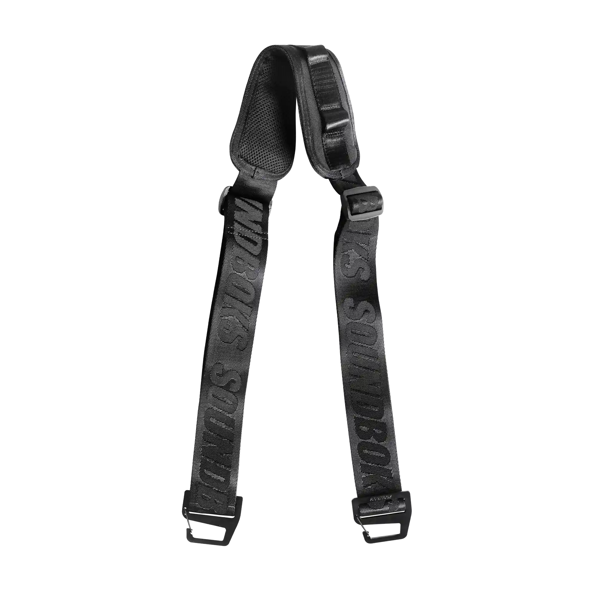 A carrier strap for SOUNDBOKS Go with a padded shoulder section for added comfort