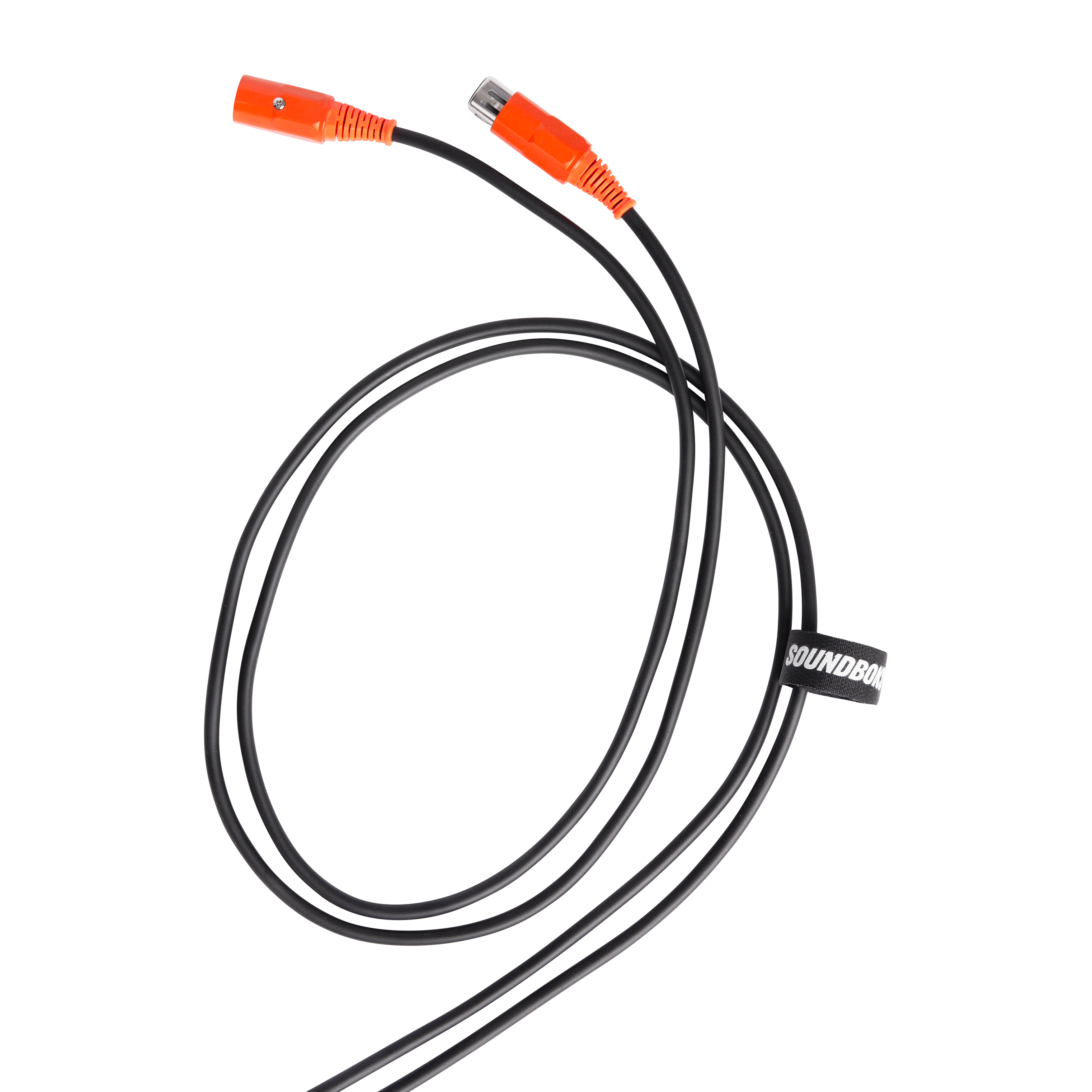 XLR Cable with SOUNDBOKS branded colors close up